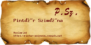 Pintér Szimóna névjegykártya